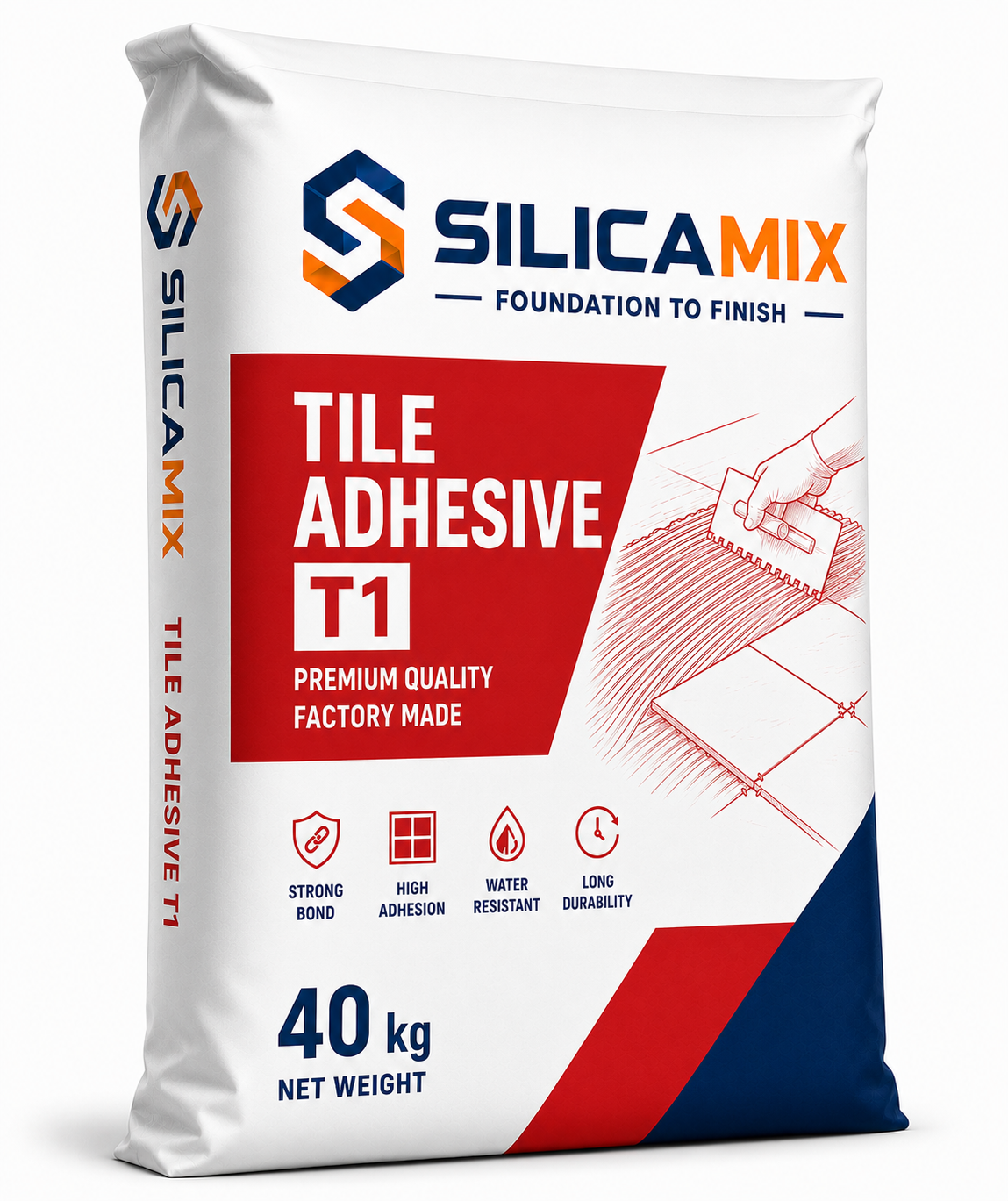 Tile Adhesive T1 — Normal Setting - SilicaMix factory-direct dry mix mortar